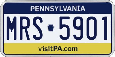 PA license plate MRS5901