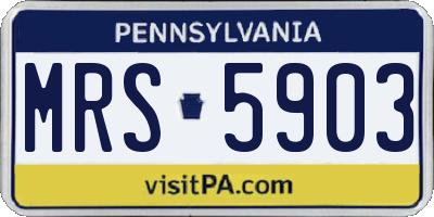 PA license plate MRS5903