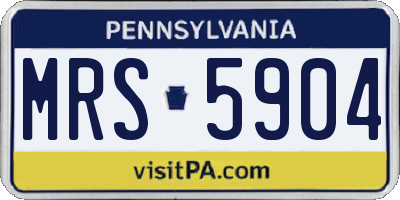 PA license plate MRS5904