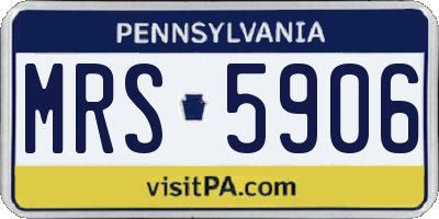 PA license plate MRS5906
