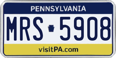 PA license plate MRS5908