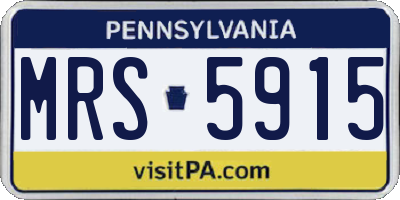 PA license plate MRS5915