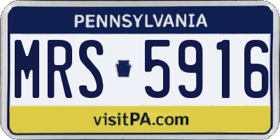 PA license plate MRS5916