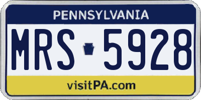 PA license plate MRS5928