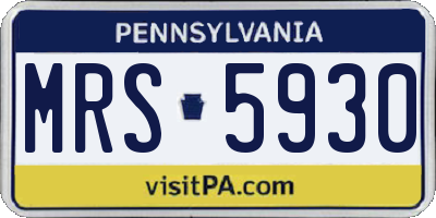 PA license plate MRS5930