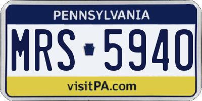 PA license plate MRS5940