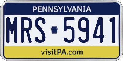 PA license plate MRS5941