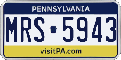 PA license plate MRS5943