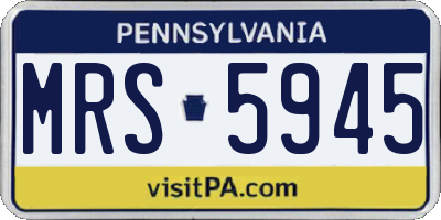 PA license plate MRS5945