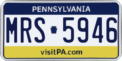 PA license plate MRS5946