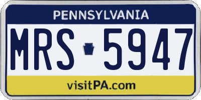 PA license plate MRS5947