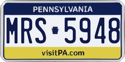 PA license plate MRS5948