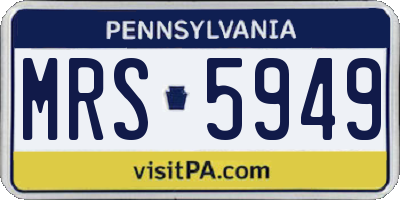 PA license plate MRS5949