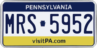 PA license plate MRS5952