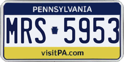 PA license plate MRS5953