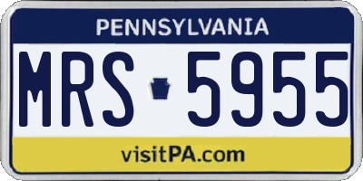 PA license plate MRS5955