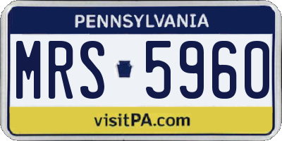 PA license plate MRS5960