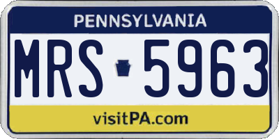 PA license plate MRS5963