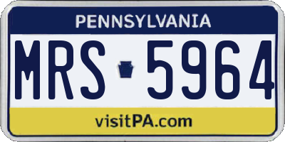 PA license plate MRS5964