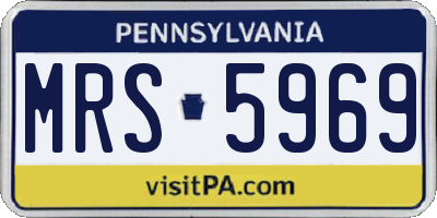 PA license plate MRS5969