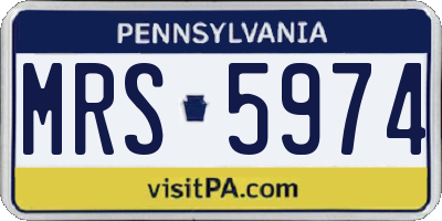 PA license plate MRS5974