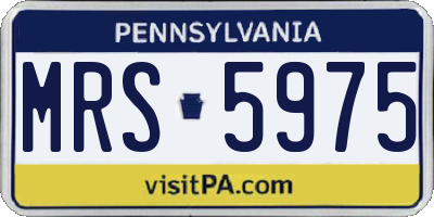 PA license plate MRS5975