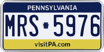 PA license plate MRS5976
