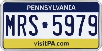 PA license plate MRS5979