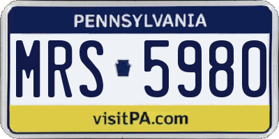 PA license plate MRS5980