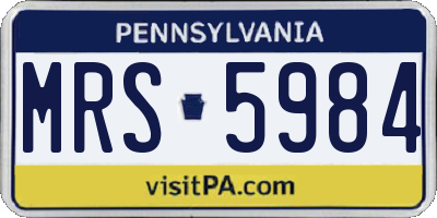 PA license plate MRS5984