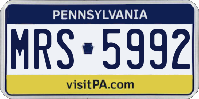 PA license plate MRS5992