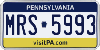 PA license plate MRS5993