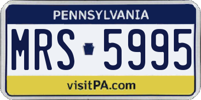 PA license plate MRS5995