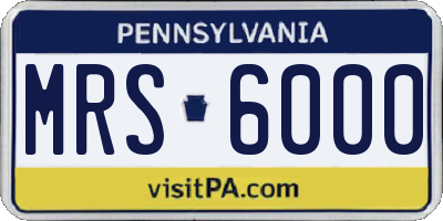 PA license plate MRS6000