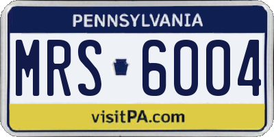 PA license plate MRS6004