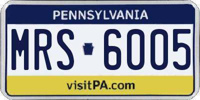 PA license plate MRS6005