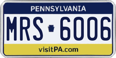 PA license plate MRS6006