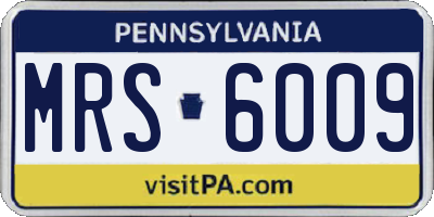 PA license plate MRS6009