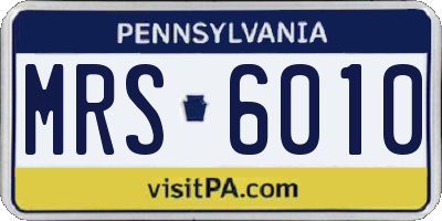 PA license plate MRS6010