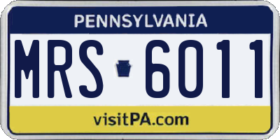 PA license plate MRS6011