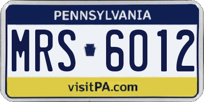 PA license plate MRS6012