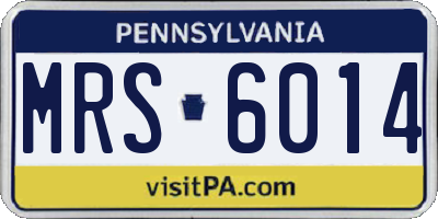 PA license plate MRS6014