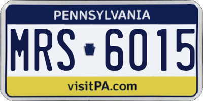 PA license plate MRS6015