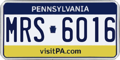 PA license plate MRS6016