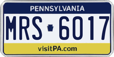 PA license plate MRS6017