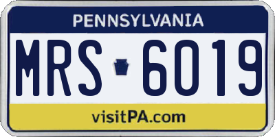 PA license plate MRS6019