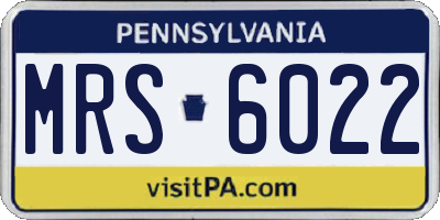 PA license plate MRS6022