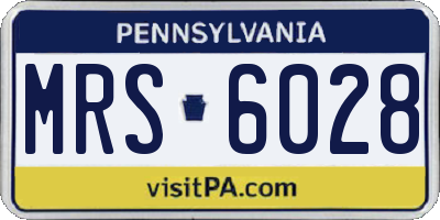 PA license plate MRS6028
