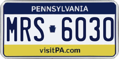 PA license plate MRS6030