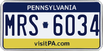 PA license plate MRS6034